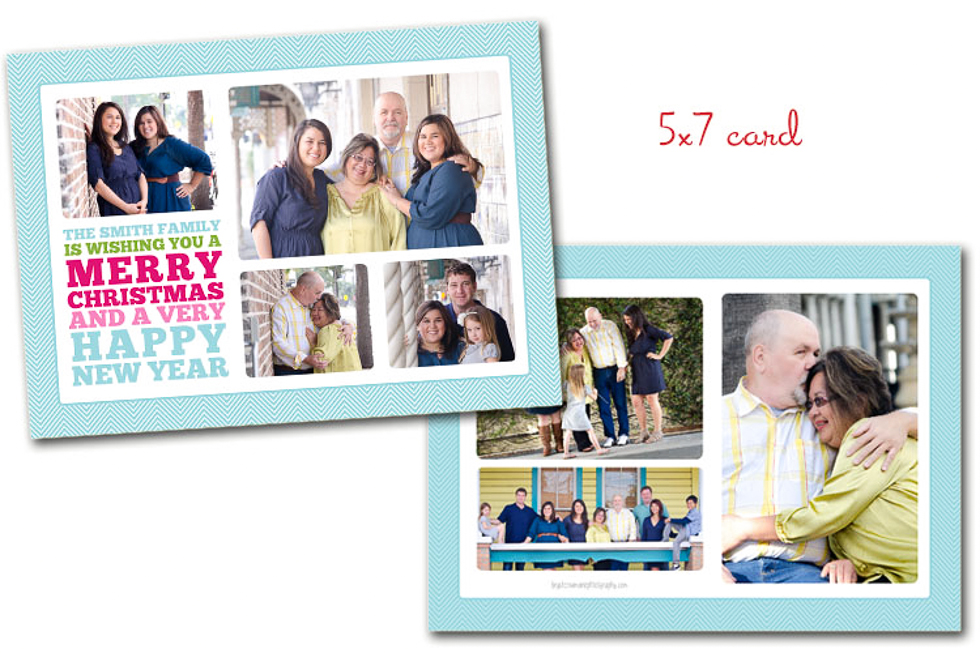 Custom Family Christmas Card Blue 5x7 Plant City Photographer